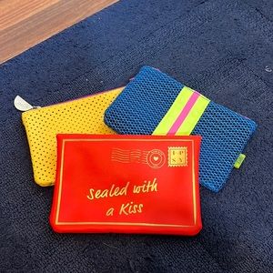 IPSY Make-Up Travel Pouch Cosmetic Retro Neon Vintage Y2K BAGS  Bundle of 3